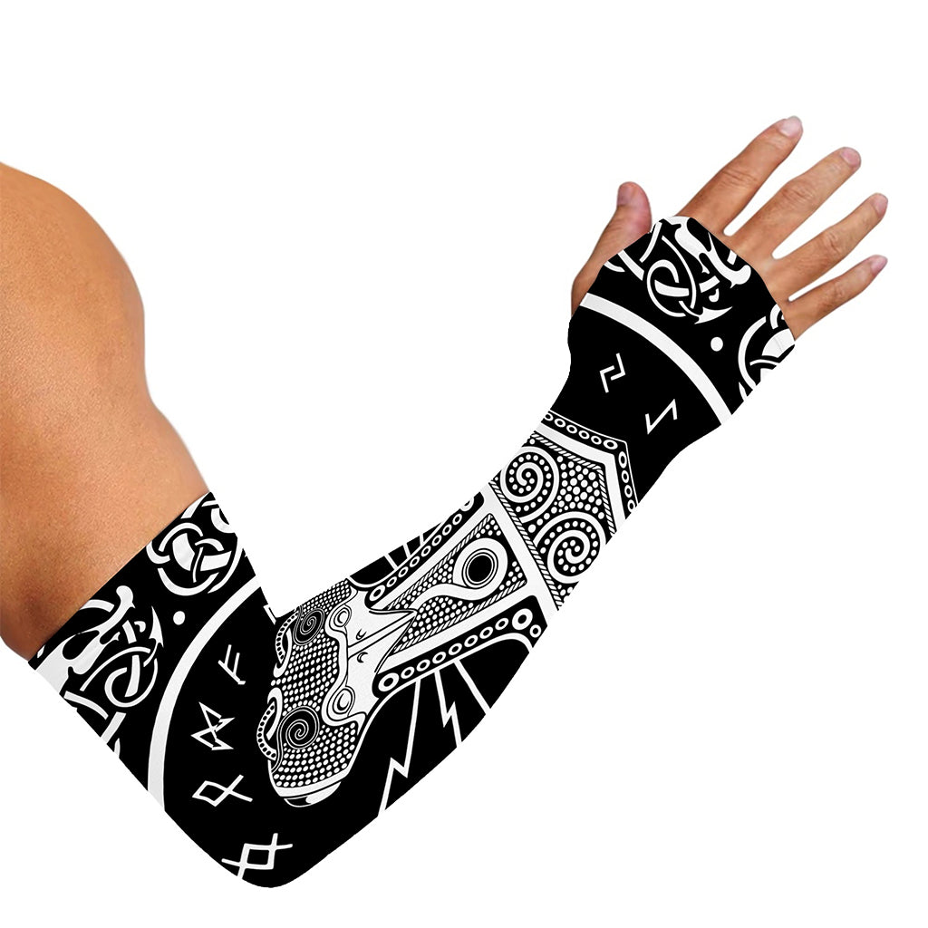 Mjolnir Norse Mythology Print Sun Protection Arm Sleeves