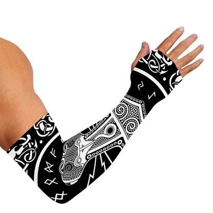 Mjolnir Norse Mythology Print Sun Protection Arm Sleeves
