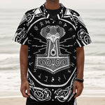 Mjolnir Norse Mythology Print Textured Short Sleeve Shirt