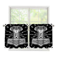 Mjolnir Norse Mythology Print Tier Curtains