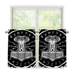 Mjolnir Norse Mythology Print Tier Curtains
