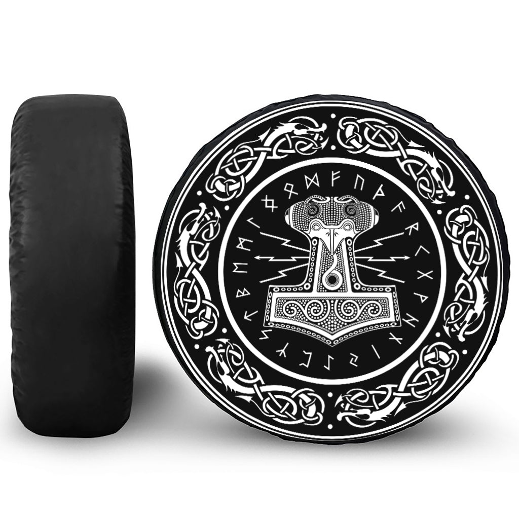 Mjolnir Norse Mythology Print Tire Cover
