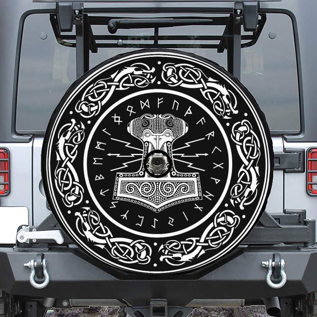 Mjolnir Norse Mythology Print Tire Cover With Camera Hole