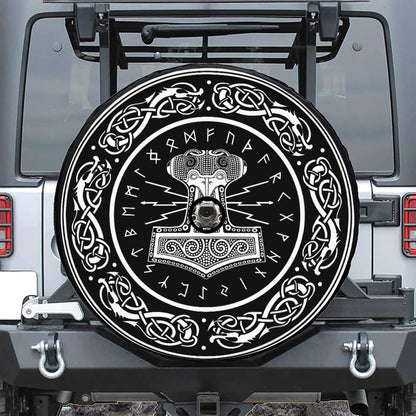 Mjolnir Norse Mythology Print Tire Cover With Camera Hole