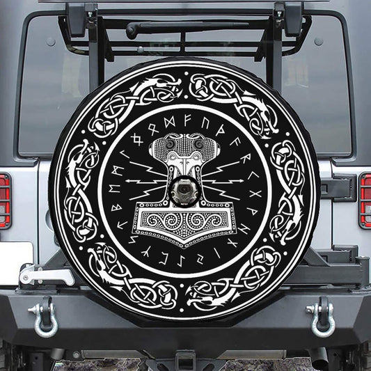 Mjolnir Norse Mythology Print Tire Cover With Camera Hole