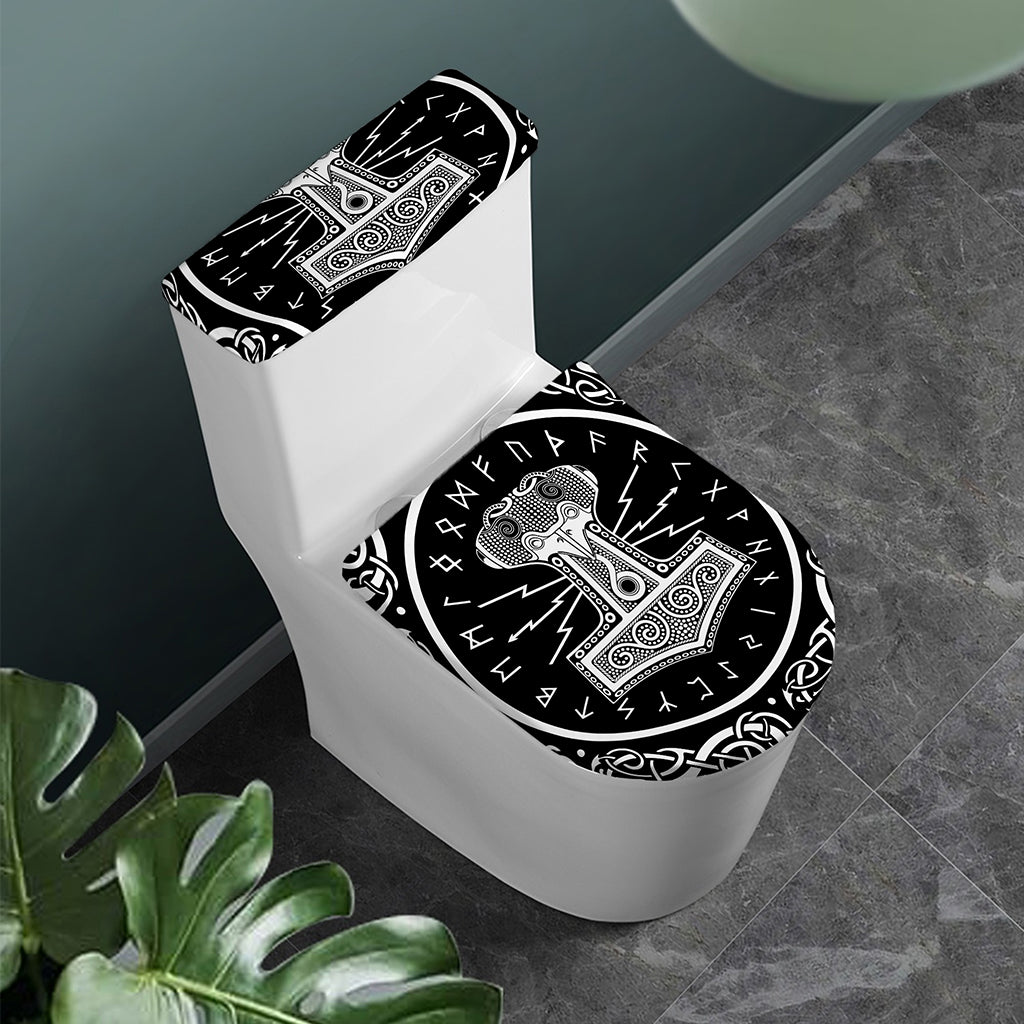 Mjolnir Norse Mythology Print Toilet Lid And Tank Cover Set