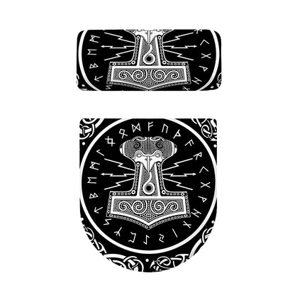 Mjolnir Norse Mythology Print Toilet Lid And Tank Cover Set