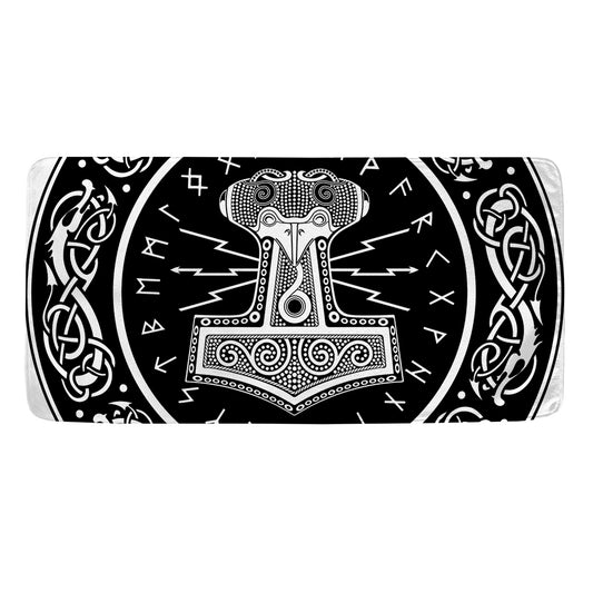Mjolnir Norse Mythology Print Towel