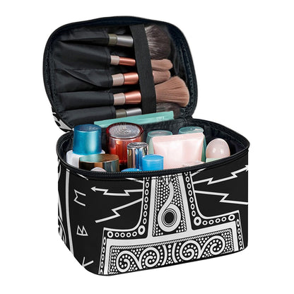 Mjolnir Norse Mythology Print Travel Makeup Bag