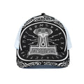 Mjolnir Norse Mythology Print White Mesh Trucker Hat