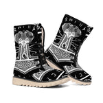 Mjolnir Norse Mythology Print Winter Boots