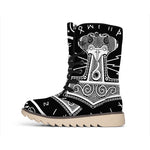 Mjolnir Norse Mythology Print Winter Boots