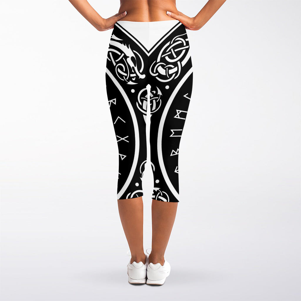 Mjolnir Norse Mythology Print Women's Capri Leggings