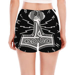 Mjolnir Norse Mythology Print Women's Split Running Shorts