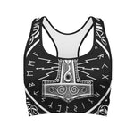Mjolnir Norse Mythology Print Women's Sports Bra