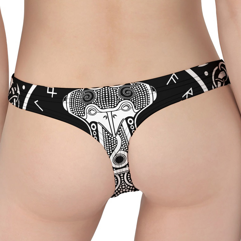 Mjolnir Norse Mythology Print Women's Thong