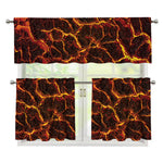 Molten Lava Print 3 Piece Kitchen Curtains