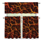 Molten Lava Print 3 Piece Kitchen Curtains
