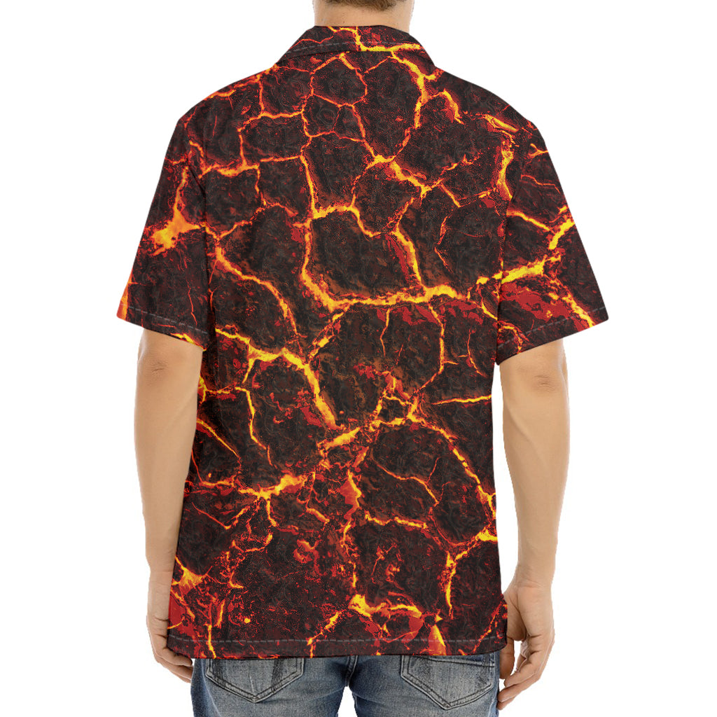 Molten Lava Print Aloha Shirt