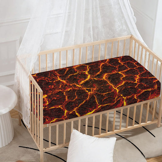 Molten Lava Print Baby Crib Sheet