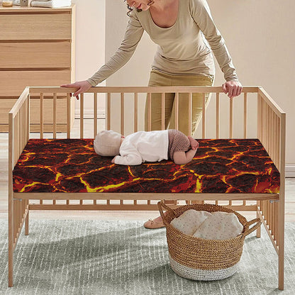 Molten Lava Print Baby Crib Sheet