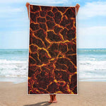 Molten Lava Print Beach Towel