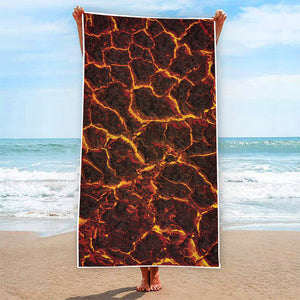 Molten Lava Print Beach Towel