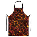 Molten Lava Print Bib Apron With Pocket