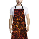 Molten Lava Print Bib Apron With Pocket
