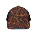 Molten Lava Print Black Mesh Trucker Hat