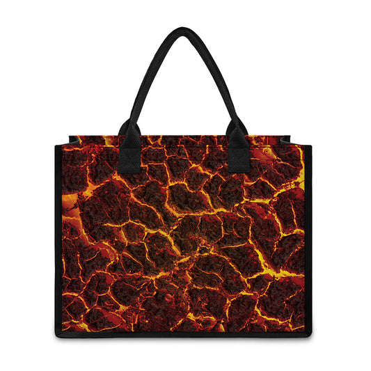 Molten Lava Print Canvas Tote Bag
