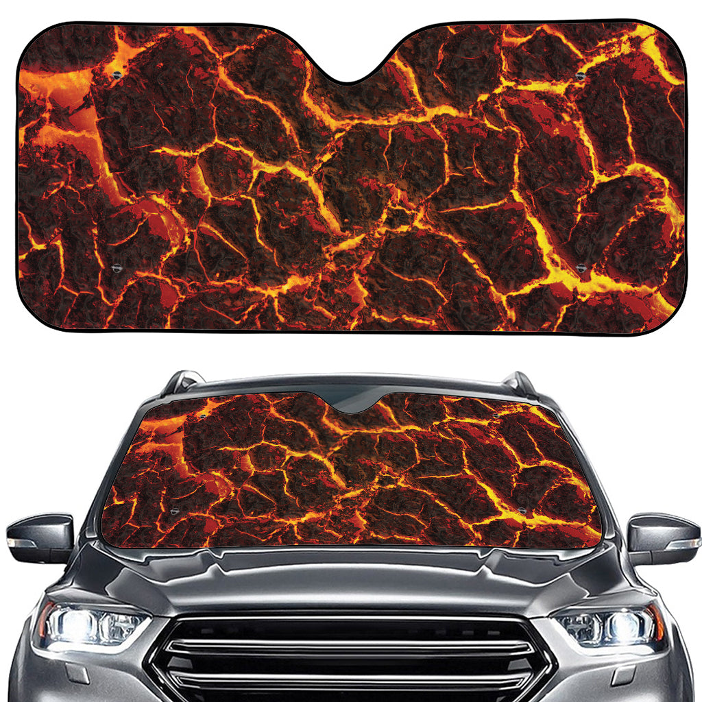 Molten Lava Print Car Windshield Sun Shade