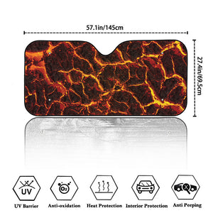 Molten Lava Print Car Windshield Sun Shade