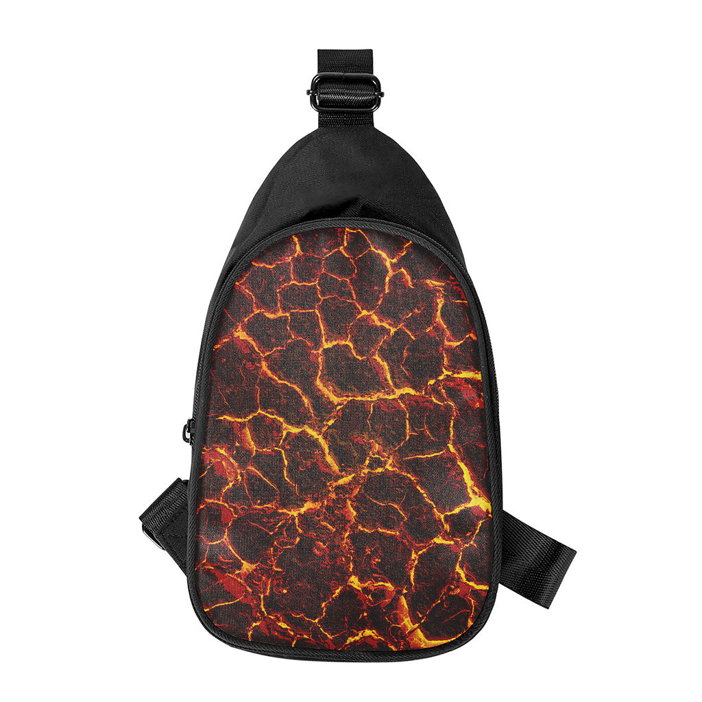 Molten Lava Print Chest Bag