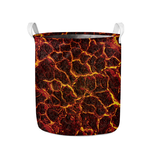 Molten Lava Print Collapsible Laundry Basket