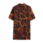 Molten Lava Print Cotton Hawaiian Shirt