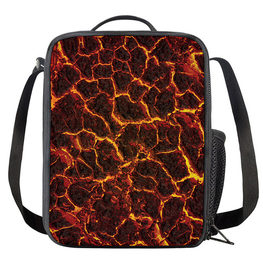 Molten Lava Print Crossbody Lunch Bag