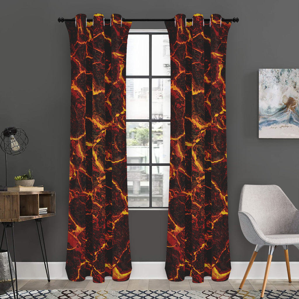 Molten Lava Print Curtain