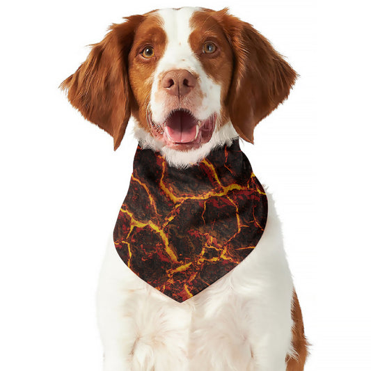 Molten Lava Print Dog Bandana