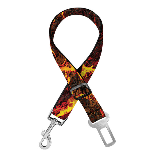 Molten Lava Print Dog Seat Belt
