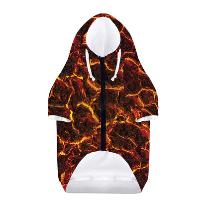 Molten Lava Print Dog Zip Up Hoodie