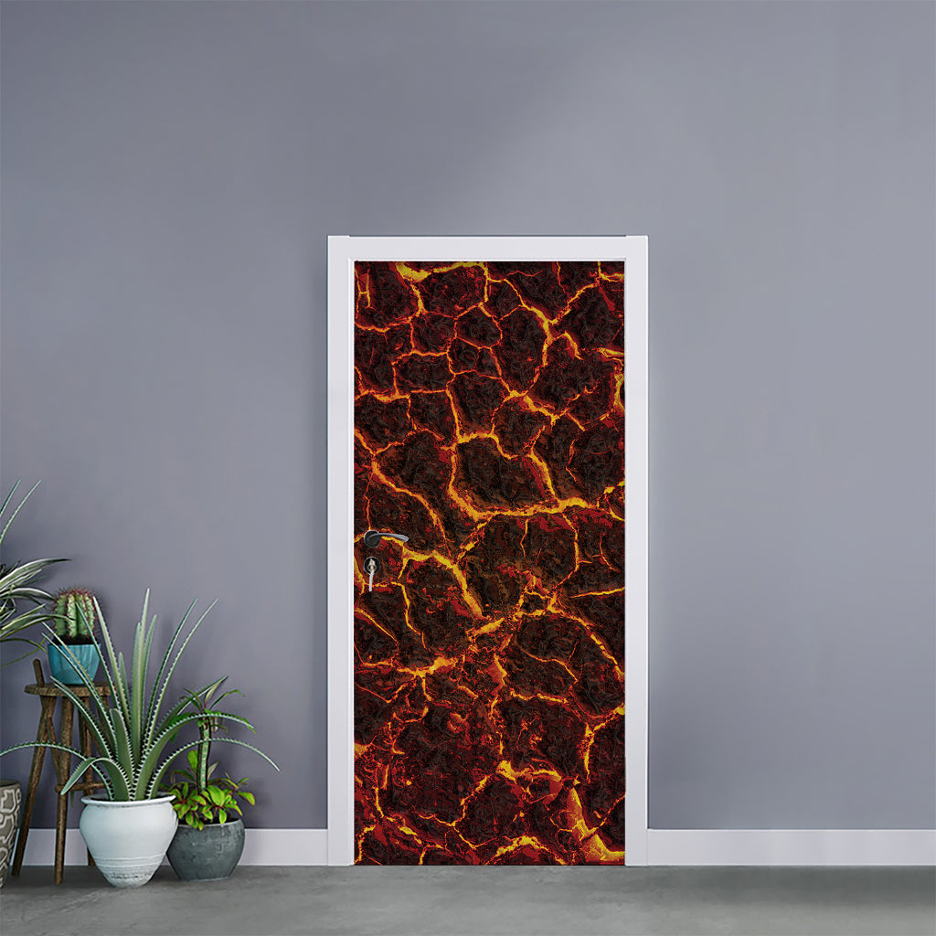 Molten Lava Print Door Sticker