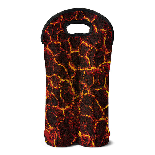Molten Lava Print Double Neoprene Wine Tote