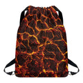 Molten Lava Print Drawstring Backpack