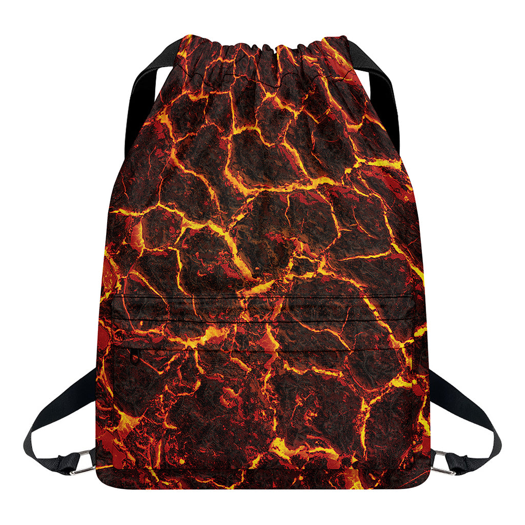 Molten Lava Print Drawstring Backpack