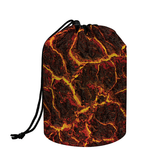 Molten Lava Print Drawstring Makeup Bag
