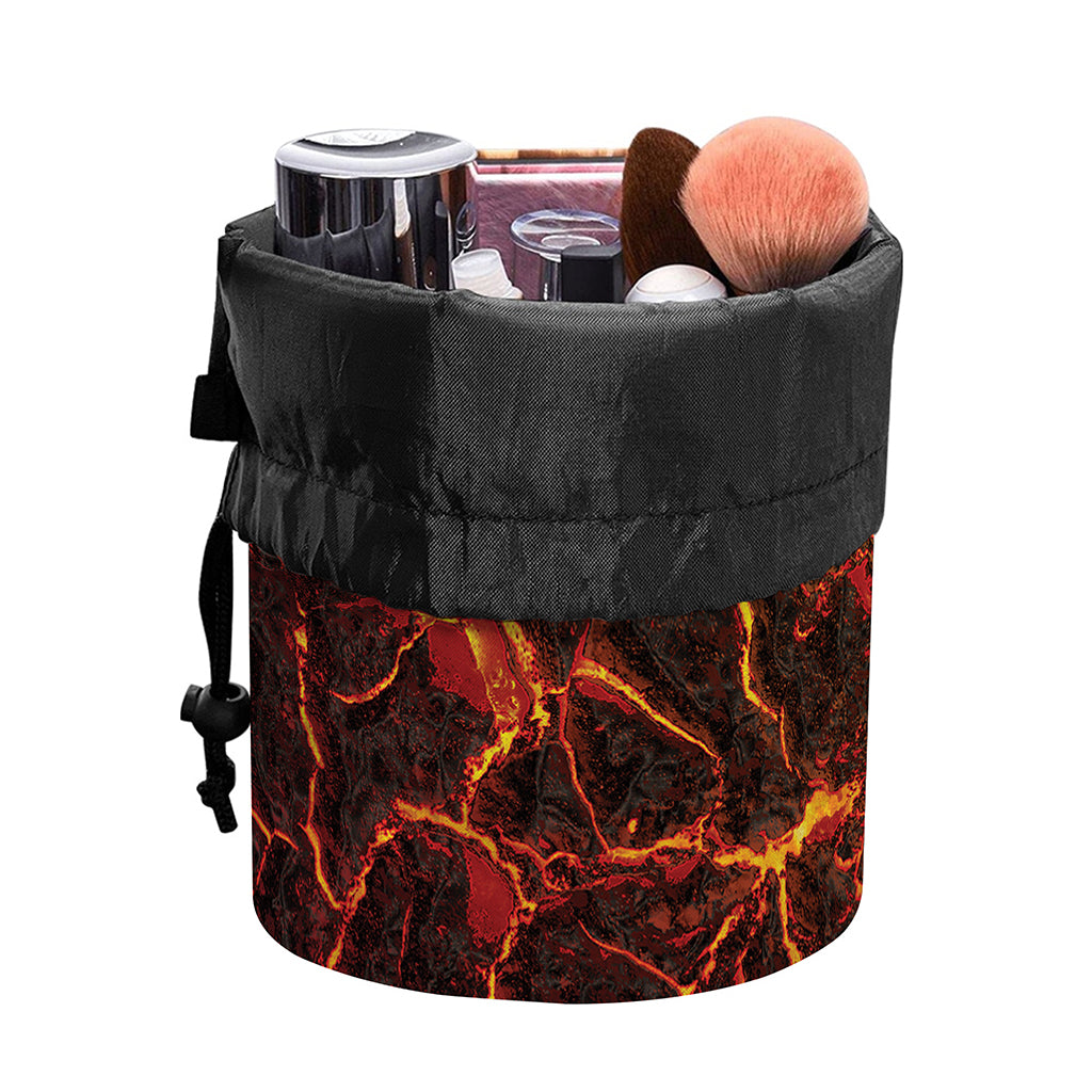Molten Lava Print Drawstring Makeup Bag