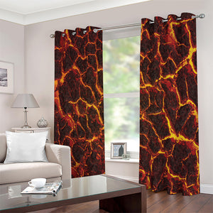 Molten Lava Print Extra Wide Grommet Curtains