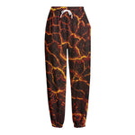 Molten Lava Print Fleece Lined Knit Pants