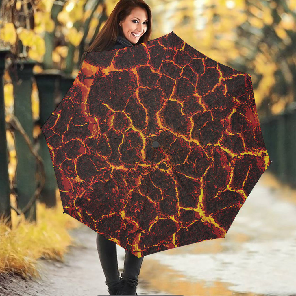 Molten Lava Print Foldable Umbrella